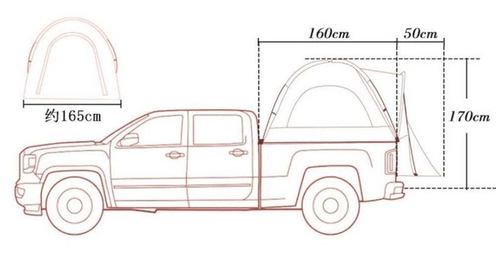 เต็นท์กางบนรถ Pickup Car Tent เต็นท์ หลังคา รถ วางท้ายรถกระบะ ใช้งานอเนกประสงค์ กันแดด กันฝน