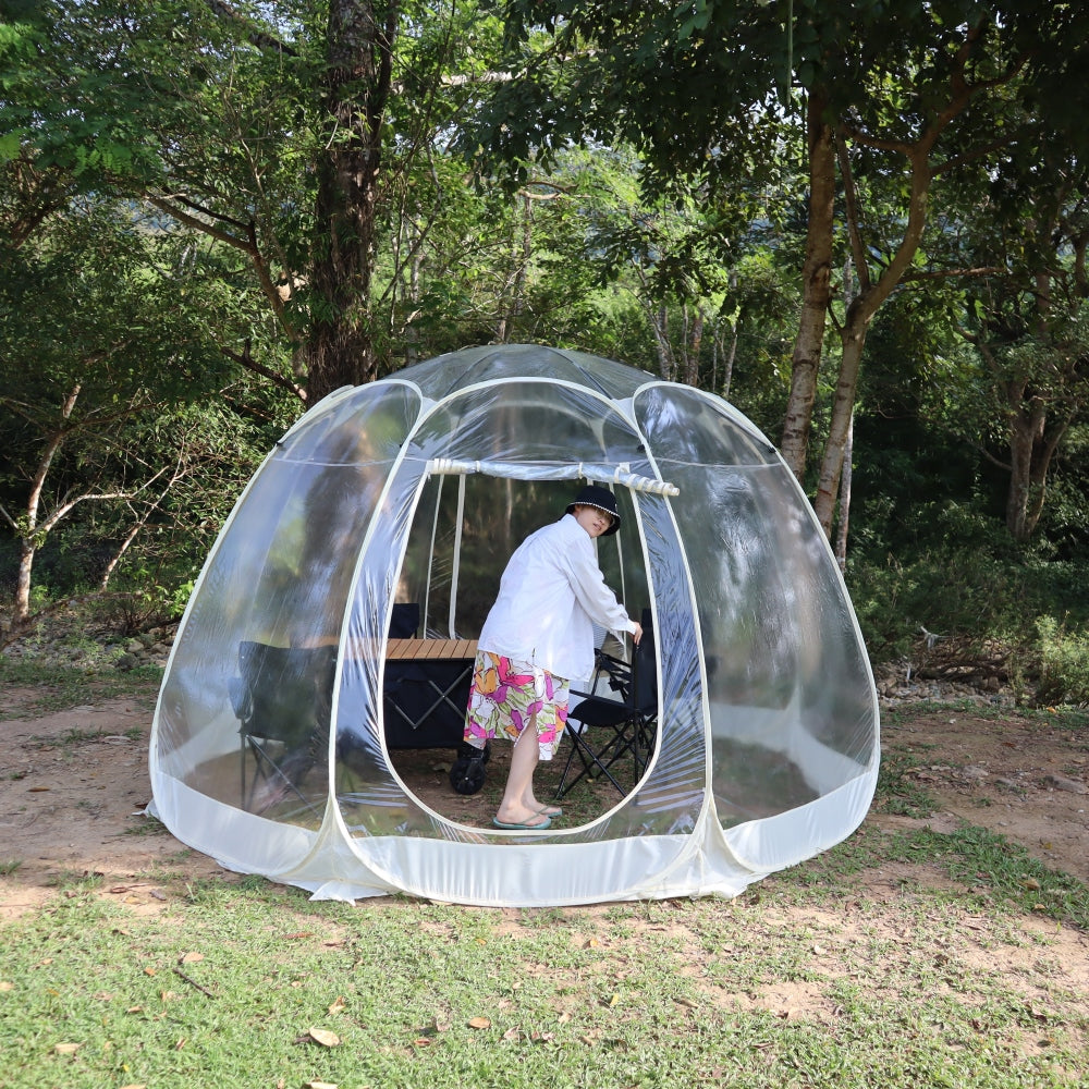 Clear tent with portable air conditioner, dome tent shape, 3.5 meters, Wiman Air.