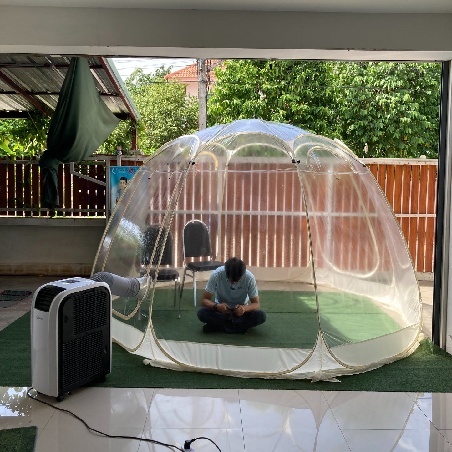 New เต็นท์ใส รุ่น See Through Cooling Tent ติดแอร์ 3000 btu Bubble Tent มาตรฐาน มอก. วิมานแอร์ ขนาดเต็นท์ 3m x 3m